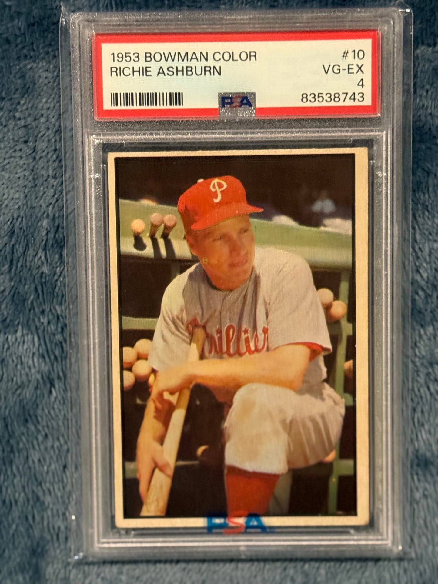 1953 Bowman Color Richie Ashburn PSA 4