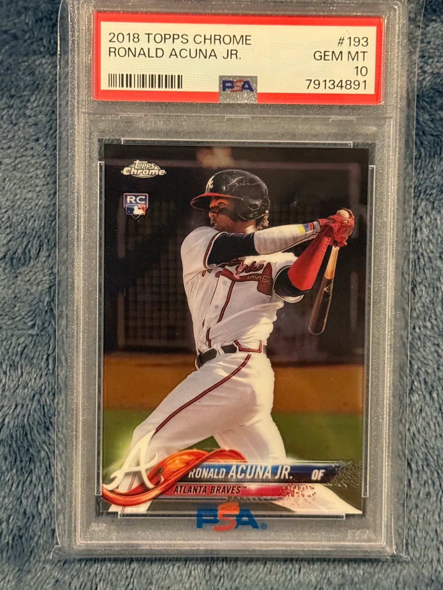 2018 Topps Chrome Ronald Acuña Jr. Rookie Card PSA 10