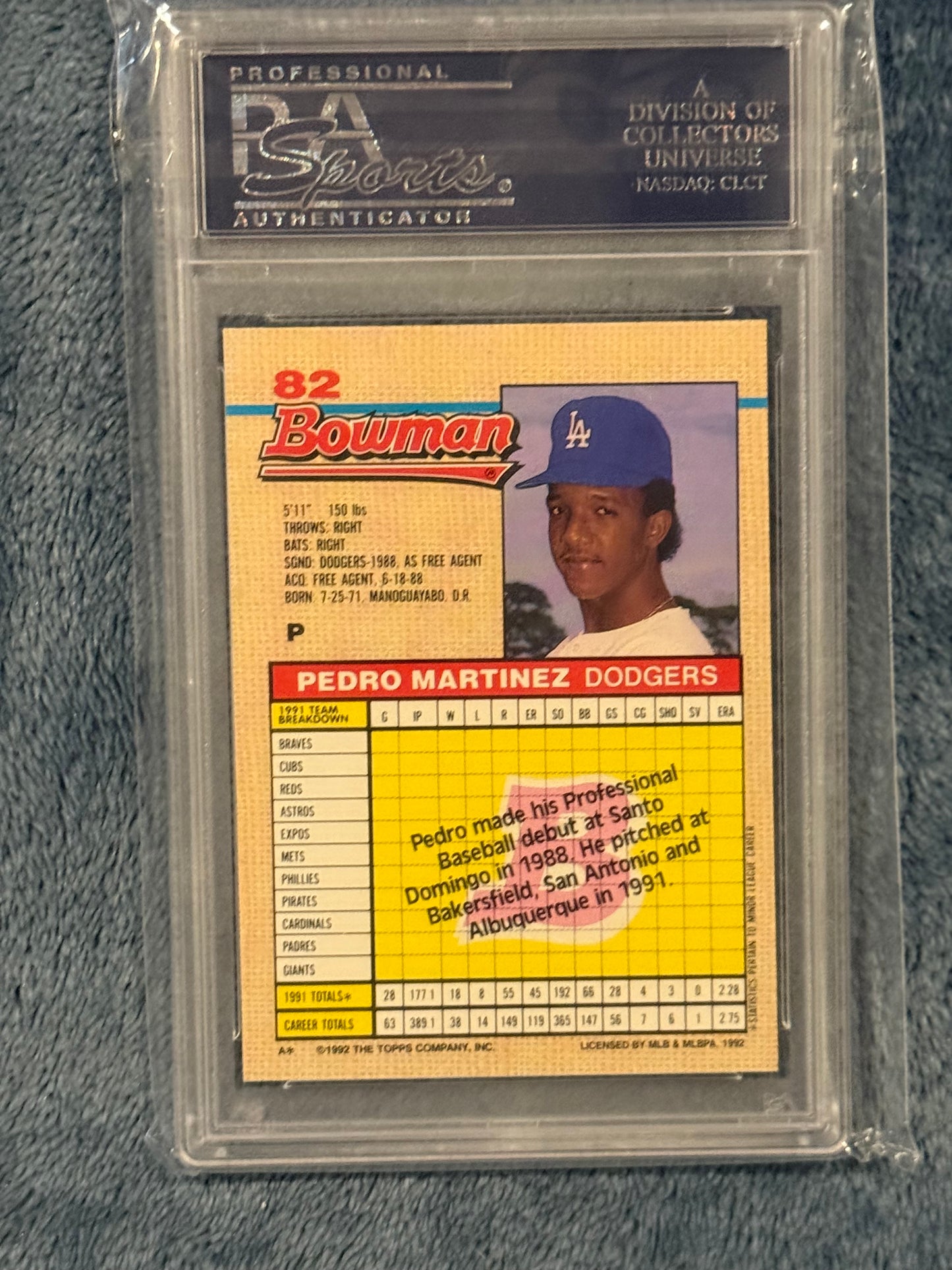 1992 Bowman Pedro Martinez PSA 10