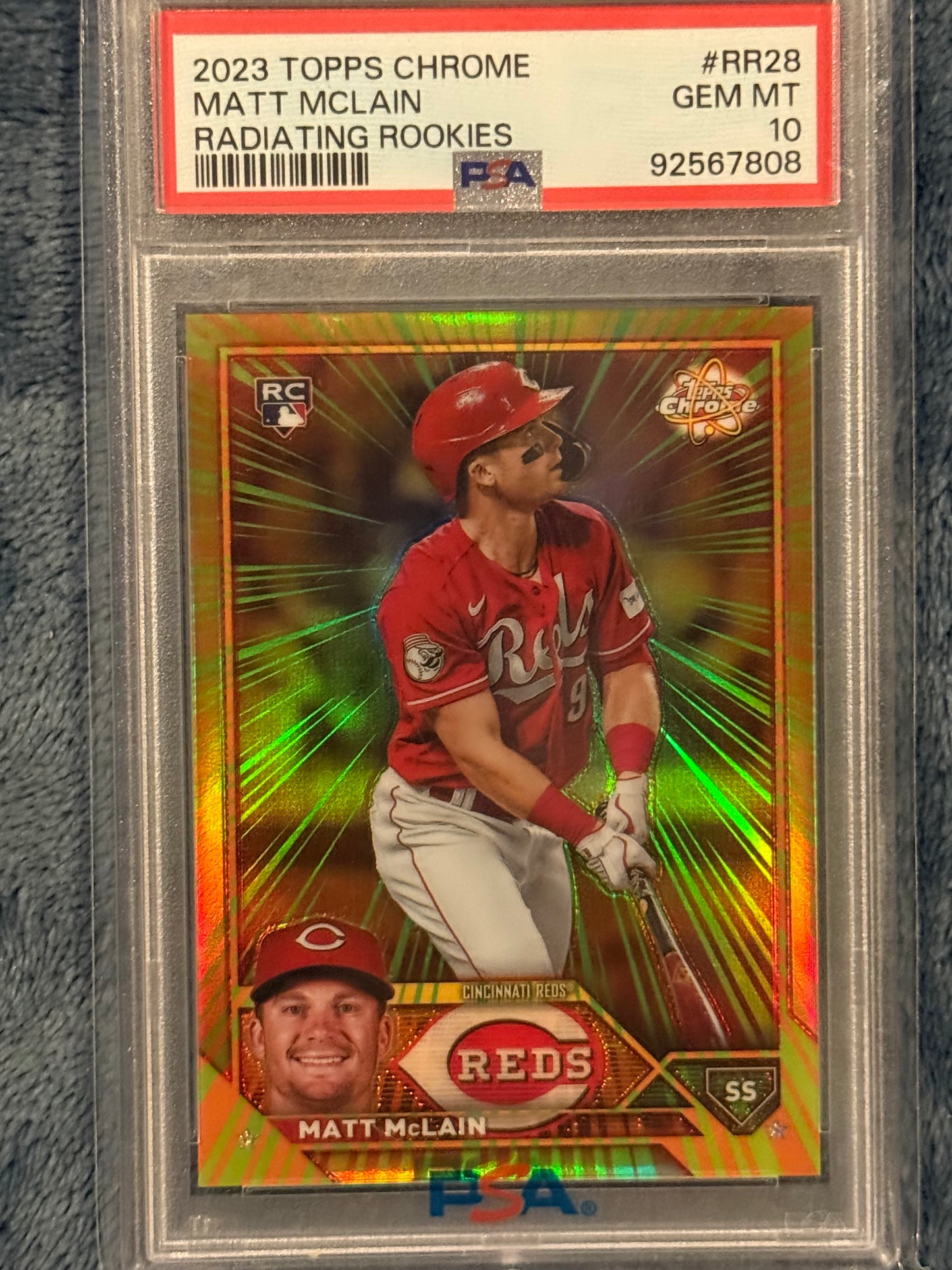2023 Topps Chrome Radiating Rookies Matt McLain PSA 10