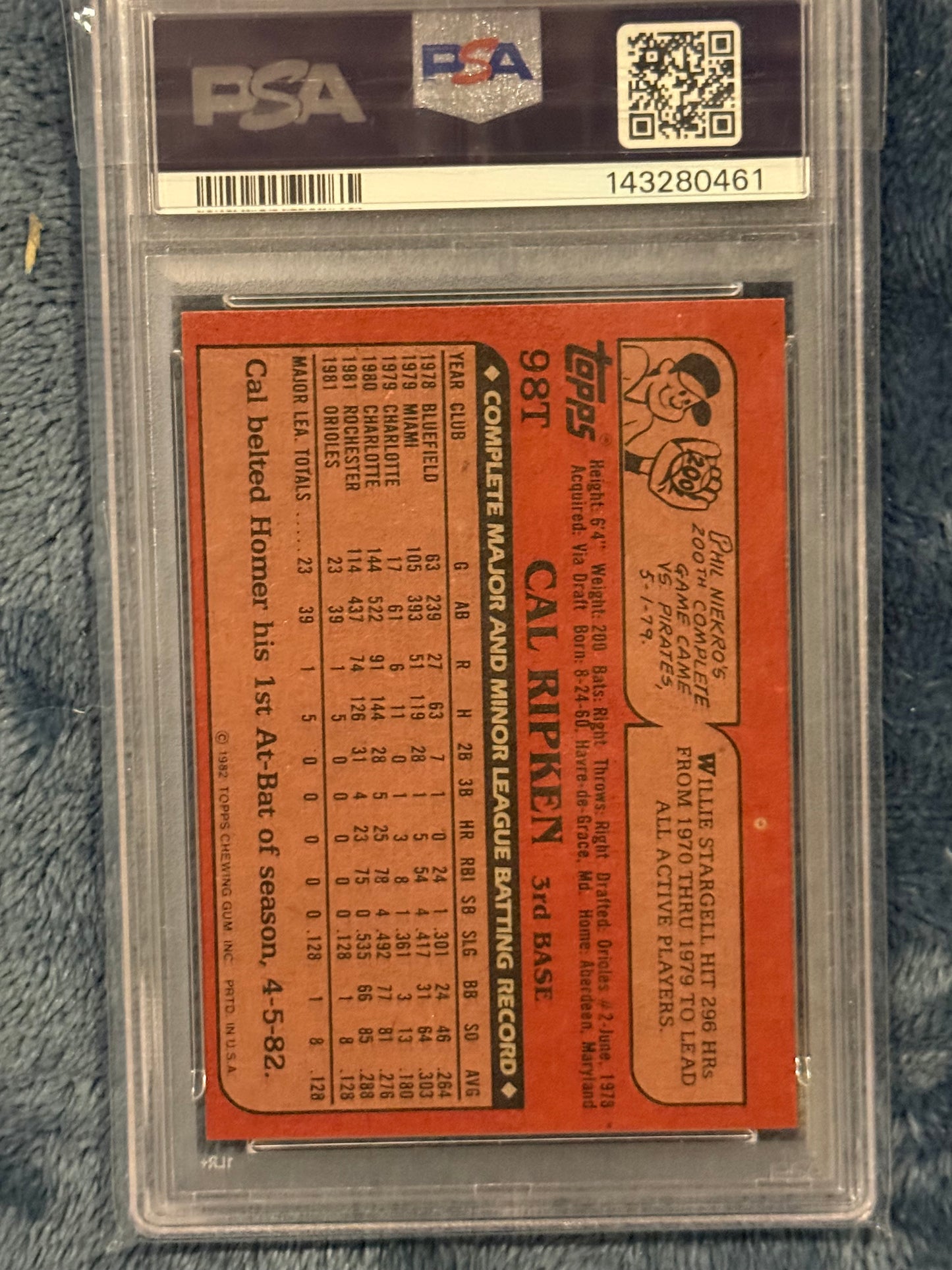 1982 Topps Traded Cal Ripken Jr. Rookie Card PSA 6