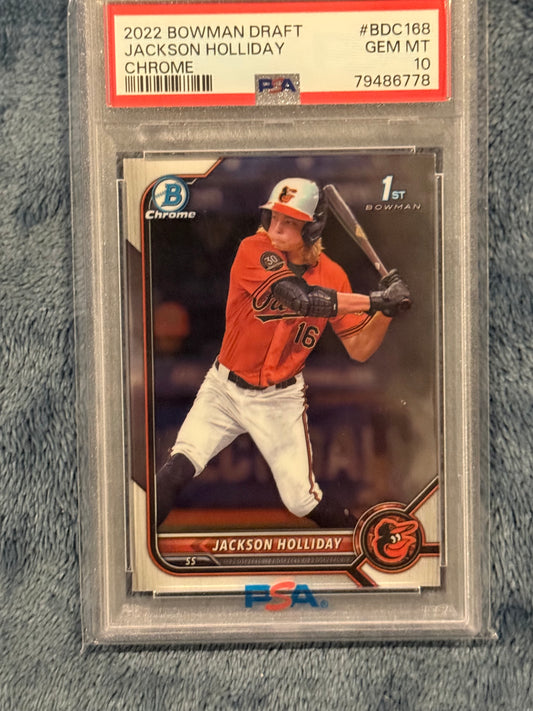 2022 Bowman Draft Jackson Holliday 1st Bowman Chrome PSA 10