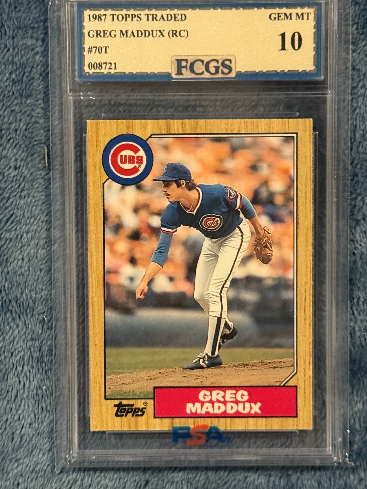 1987 Topps Traded Greg Maddux Rookie Card FCGS 10