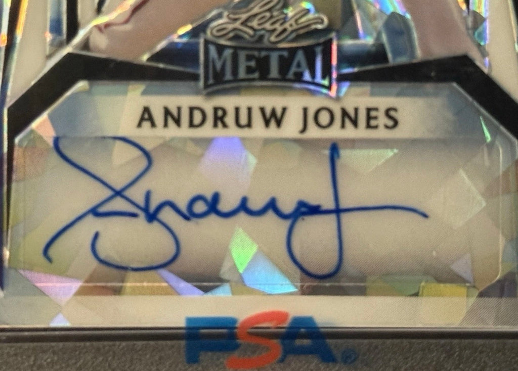PSA 10 Andrew Jones 1/1 Auto 2023 Leaf Metal Sky Crystal GEM MT Braves HOF