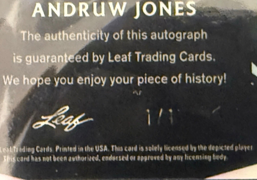 PSA 10 Andrew Jones 1/1 Auto 2023 Leaf Metal Sky Crystal GEM MT Braves HOF