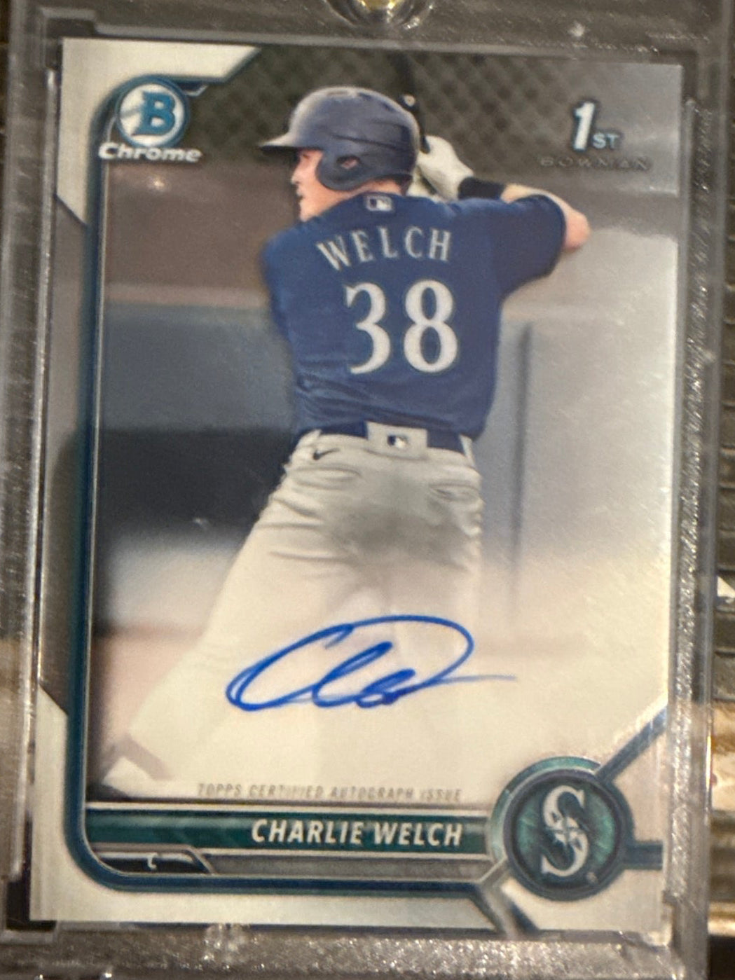 2024 Bowman Chrome Charlie Welch 1st Bowman Auto Seattle Mariners