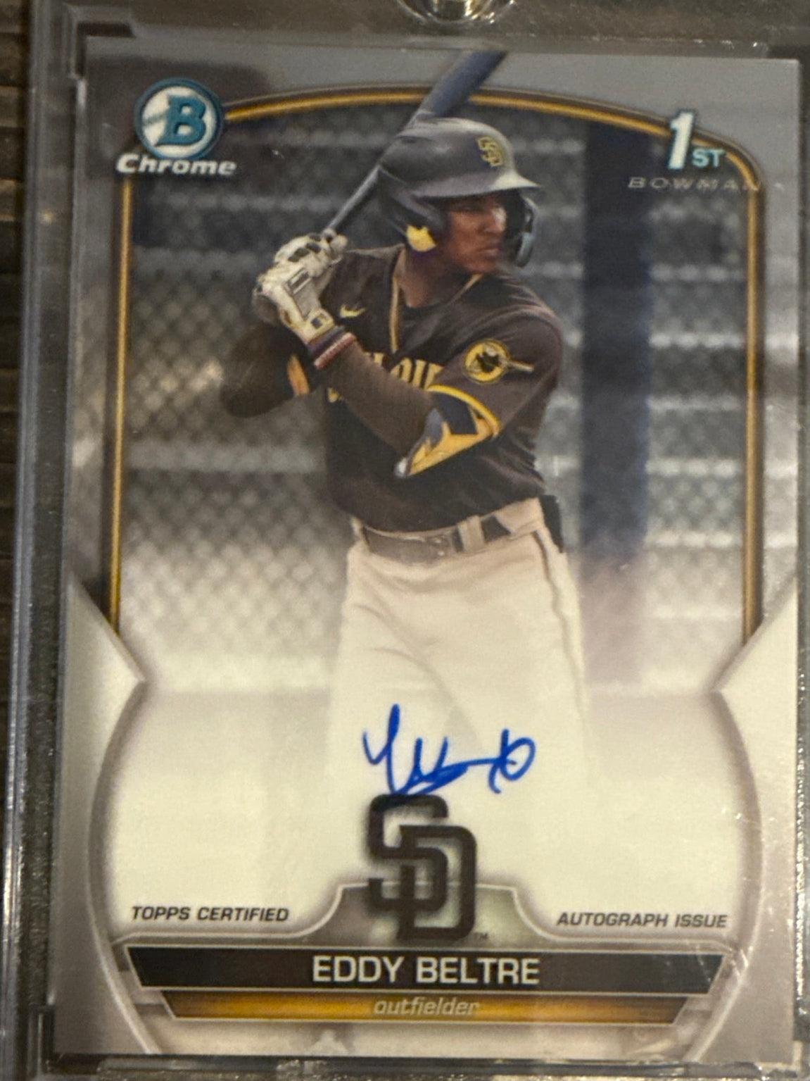 Bowman Chrome Eddy Beltre 1st Bowman Auto San Diego Padres