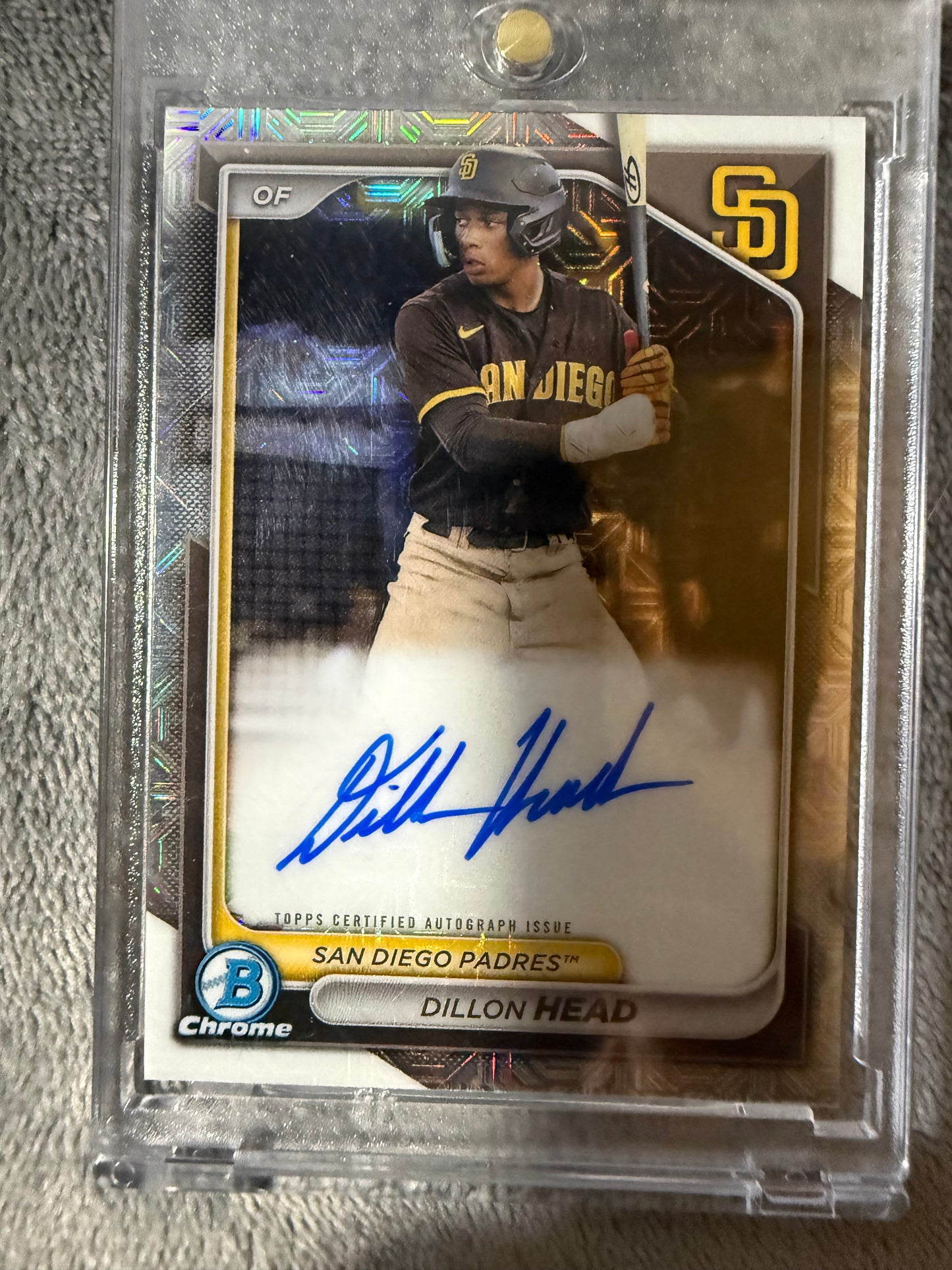 Bowman Chrome Dillon Head Mojo Refractor 1st Bowman Auto Padres